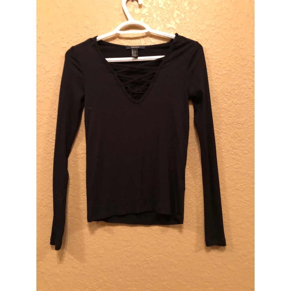 Black Criss-Cross Blouse